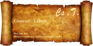 Cserei Tibor névjegykártya